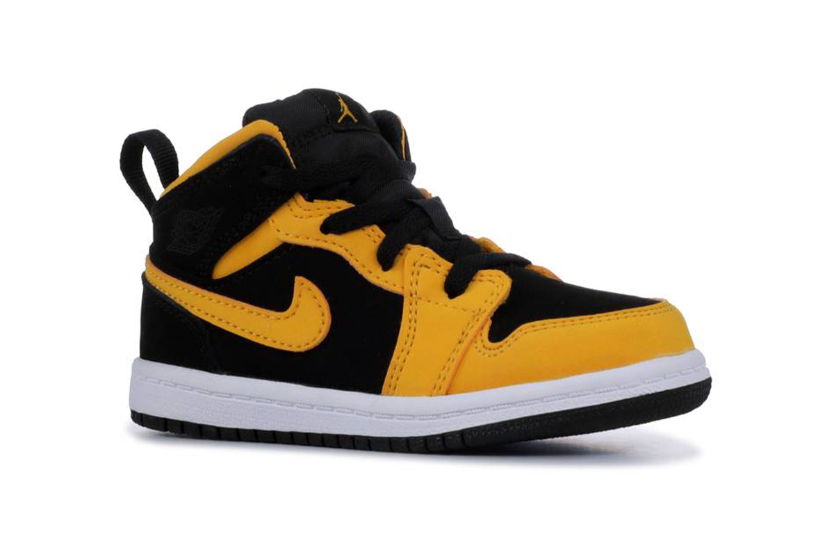 Кеды Jordan Air Jordan 1 Mid Reverse New Love (черно-желтые) — фото 4