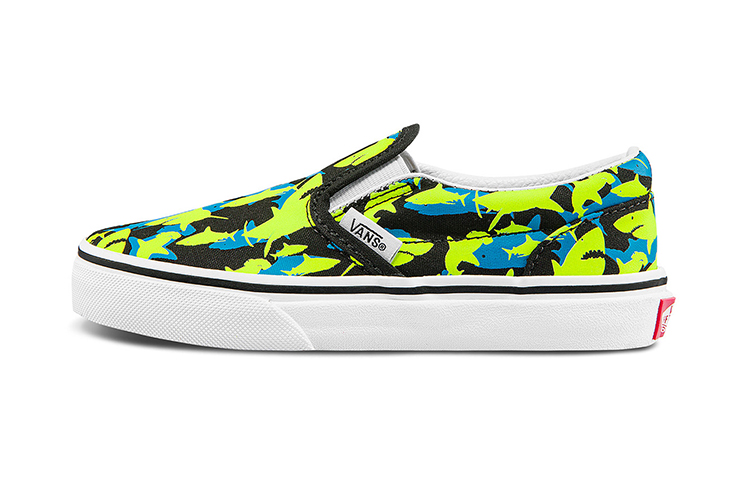 Детские кеды Vans slip-on (зелено-сине-черные)
