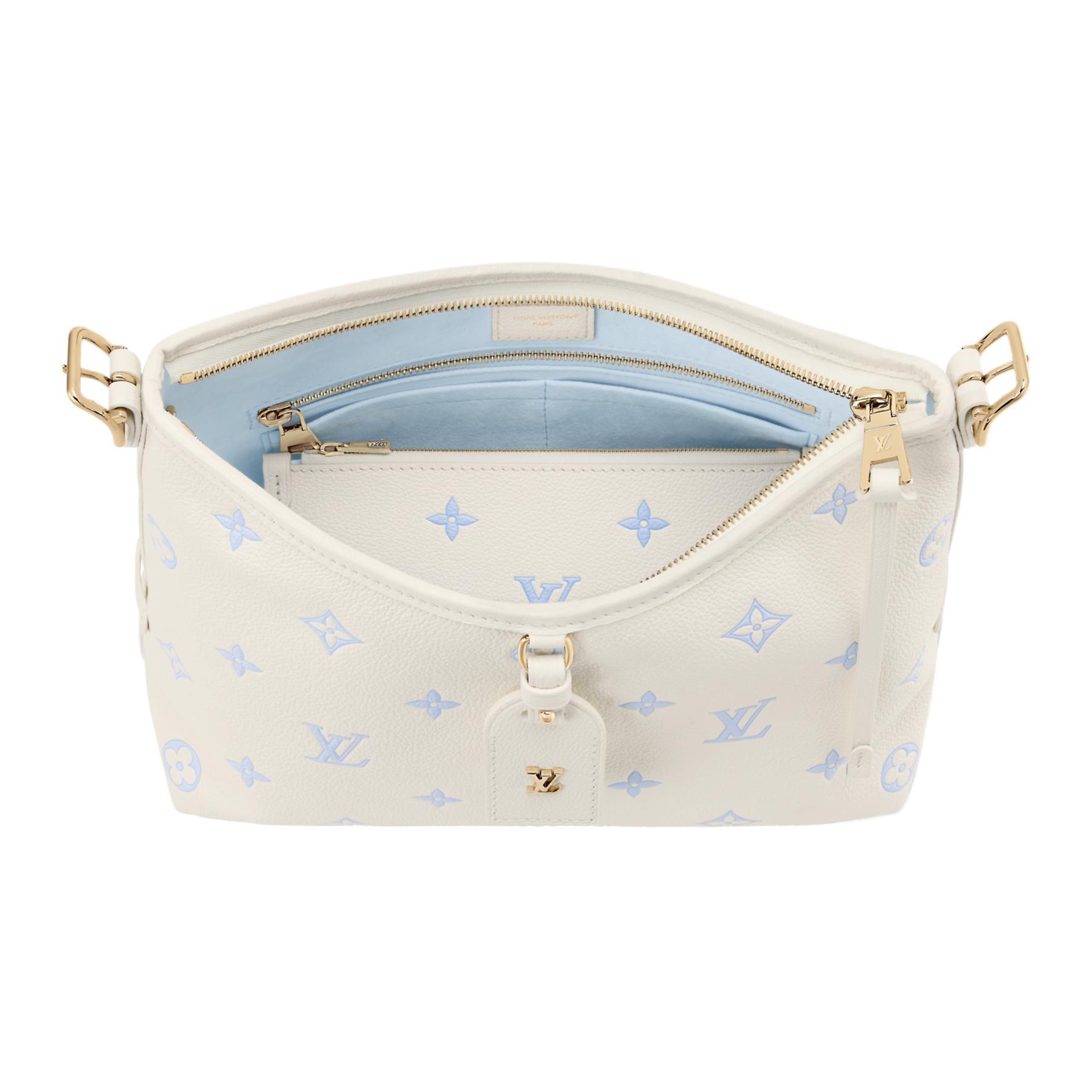 Женская сумка Louis Vuitton Carryall (бело-синяя) — фото 4