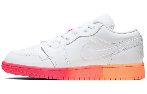 Jordan Air Jordan 1 low Hot Punch neon gradient GS low-top basketball shoes white red same style for men and women
