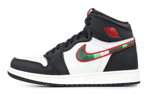 Jordan Air Jordan 1 Retro High OG Sports Illustrated Sports Illustrated Leather Comfortable Sports GS High Top Basketball Shoes White Black Unisex