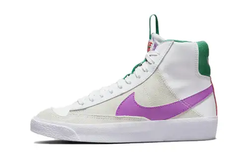 Nike Blazer Slip Resistant Abrasion Resistant Mid top Skateboard Shoes White Purple Unisex