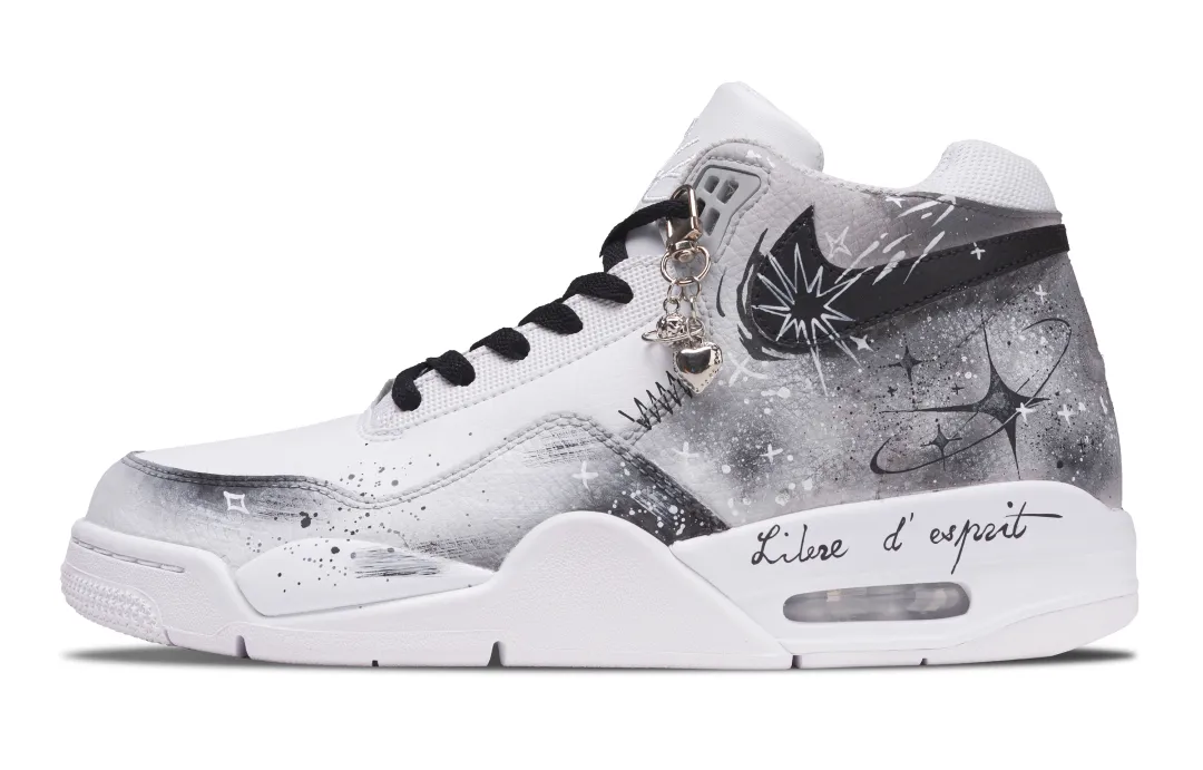 Nike Flight Legacy Starlight Isle Ash Mid top Vintage Basketball Shoes Men's Black Gray
