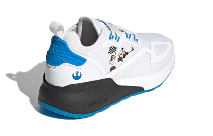 Детские кроссовки adidas originals ZX 2K Boost Star Wars J (бело-сине-черные) — фото 5