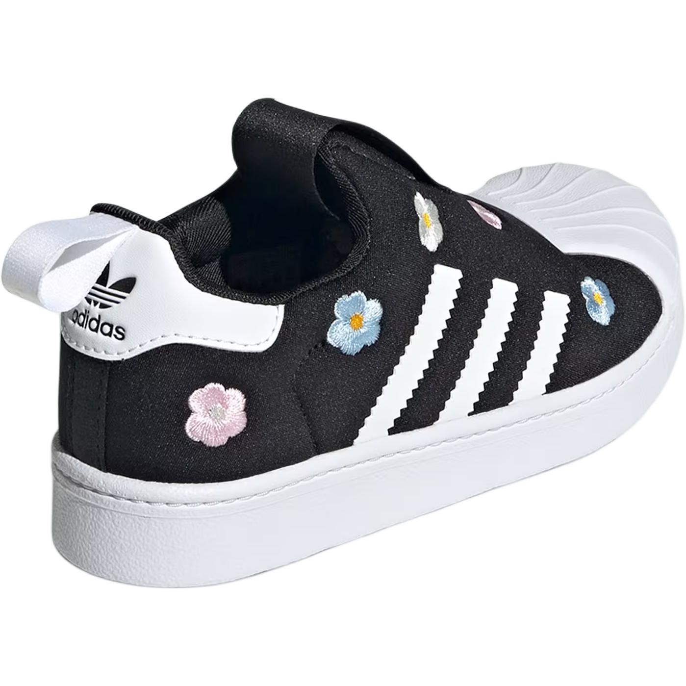 Детские кроссовки adidas originals SUPERSTAR 360 (черные) — 白色/核心黑色/透明粉色 — фото 4