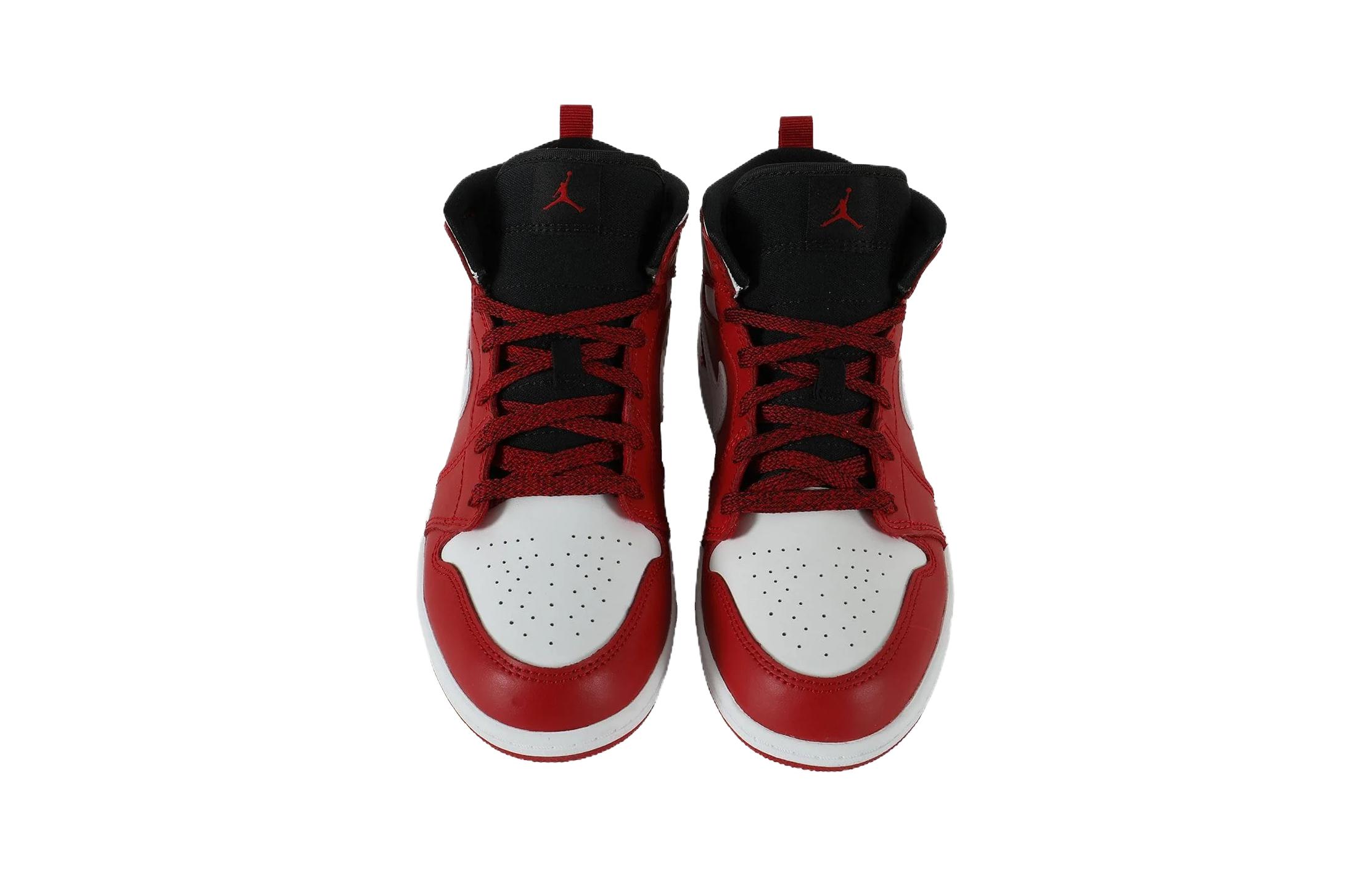Кроссовки Jordan Air Jordan 1 (красно-бело-черные) — Красный / белый / чёрный — фото 5
