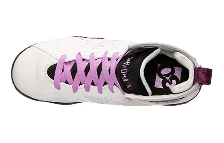 Высокие кроссовки Jordan Air Jordan 7 GS (бело-фиолетово-черные) — Белый / фиолетовыйкрасный / чёрный — фото 5