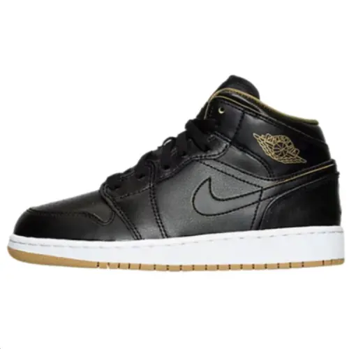 Jordan Air Jordan 1 High top Basketball Shoes Black Gold Unisex