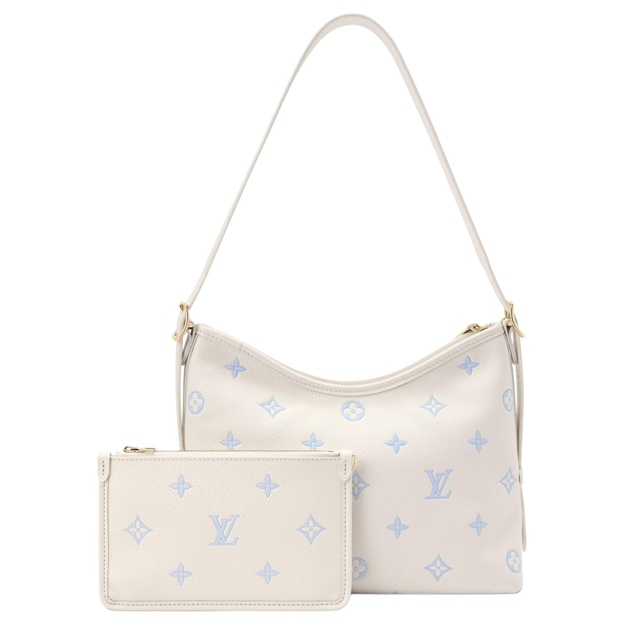 Женская сумка Louis Vuitton Carryall (бело-синяя) — фото 3