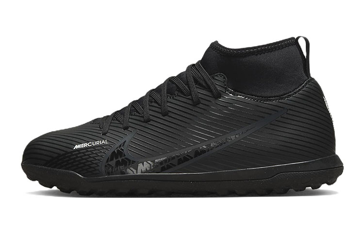 Nike Jr. Mercurial Superfly 9 Club Comfortable Anti-slip Shock Absorbing Wear-Resistant Mid-top Children's Football Shoes Black Children's Style