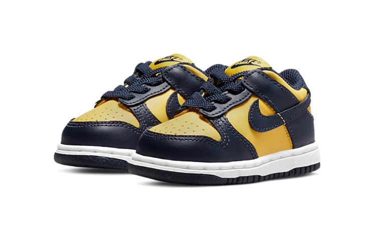 Детские кеды Nike Dunk Low (сине-желтые) — Синий / жёлтый — фото 4