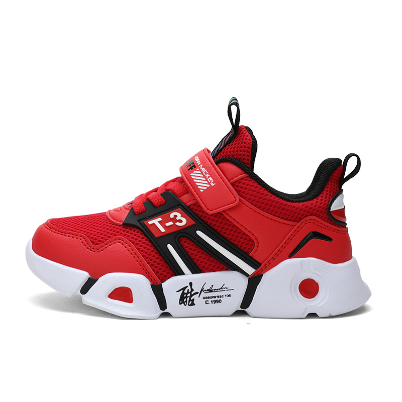 Asian Mickey double mesh breathable soft sole lightweight anti-kick and anti-slip spring and autumn sneakers Velcro comfortable running shoes trendy single shoes for boys