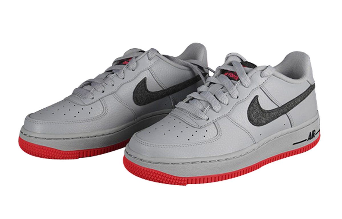 кеды Nike NikeAir Force 1 Felt GS (серо-белый) — фото 4