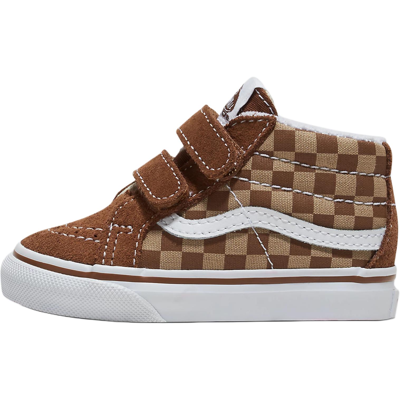 Детские кеды Vans SK8 MID Reissue V (коричнево-белые)