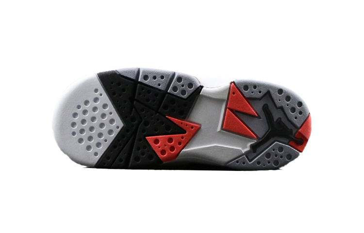 Детские кроссовки Jordan Air 7 Retro "Hot Lava" (бело-черно-оранжевый) — Белый / чёрный / оранжевый — фото 6
