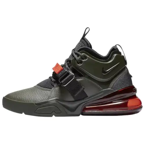 Nike Air Force 270 Cushioning Slip Resistant Cushioning Slip Resistant Mid top Casual Shoes Black Red Unisex