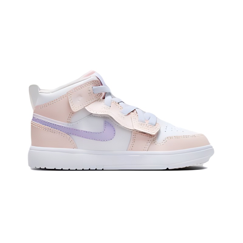 Детские кроссовки Jordan Air Jordan 1 Mid (розово-бело-фиолетовый) — фото 3