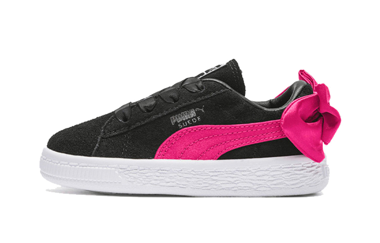 Детские кеды PUMA Suede Bow AC (черно-розовые)