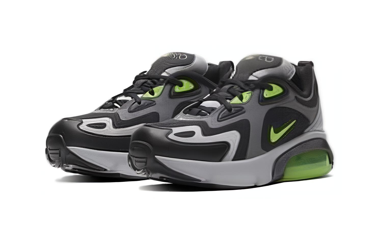 Детские кроссовки Nike Air Max 200 (серые с зеленым) — Серыйзелёный — фото 3