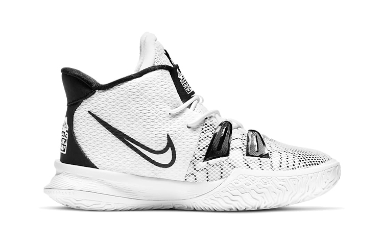 Детские баскетбольные кроссовки Nike Kyrie 7 Brooklyn Beats (бело-черные) — фото 4