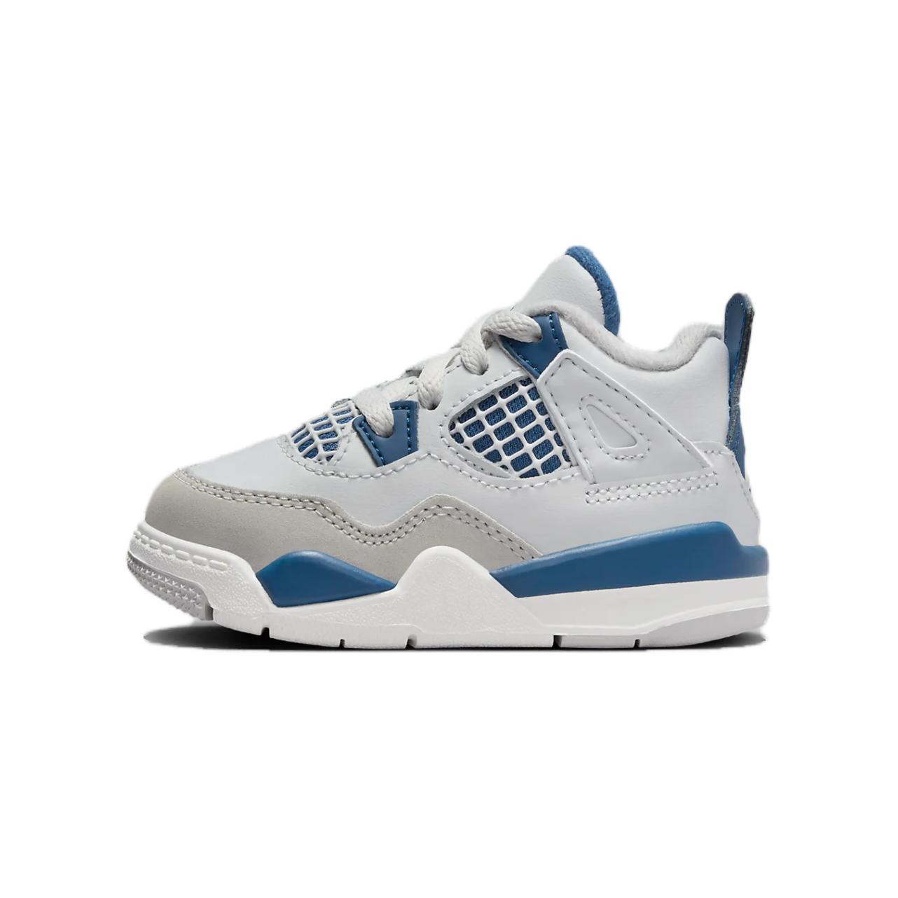 Кроссовки Air Jordan 4 (бело-синие)