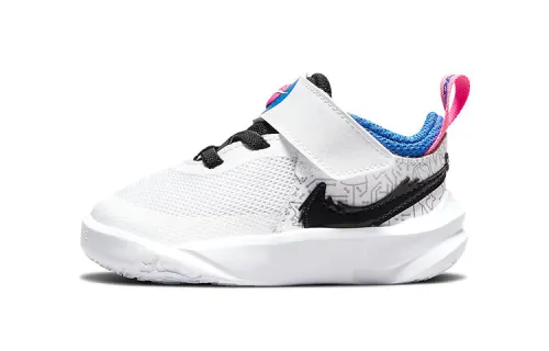 Space Jam x Nike Team Hustle D 10 SE Space Jam Wear-resistant Low-top Basketball Shoes White Black Blue Infants and Toddlers