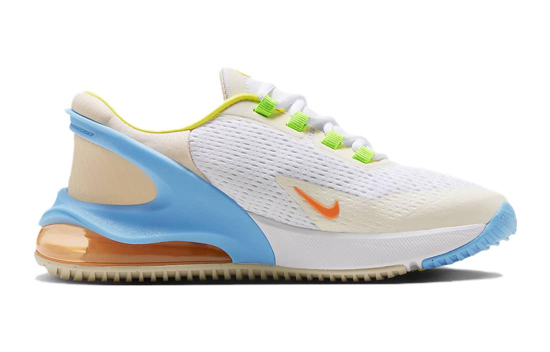 Кроссовки Nike NikeAir Max 270 GO GS (бело-сине-оранжевые) — Белыйсинийоранжевый — фото 3