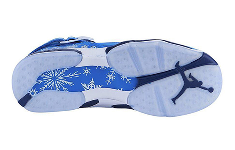 Высокие кроссовки Jordan JordanAir Jordan 8 Retro Snow Blizzard Snowflake GS (синий) — фото 7
