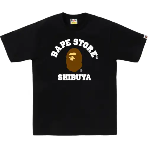 A BATHING APE Store limited series SS26 Japanese limited series Shibuya Academy ape head round neck short-sleeved T-shirt, same style for men and women