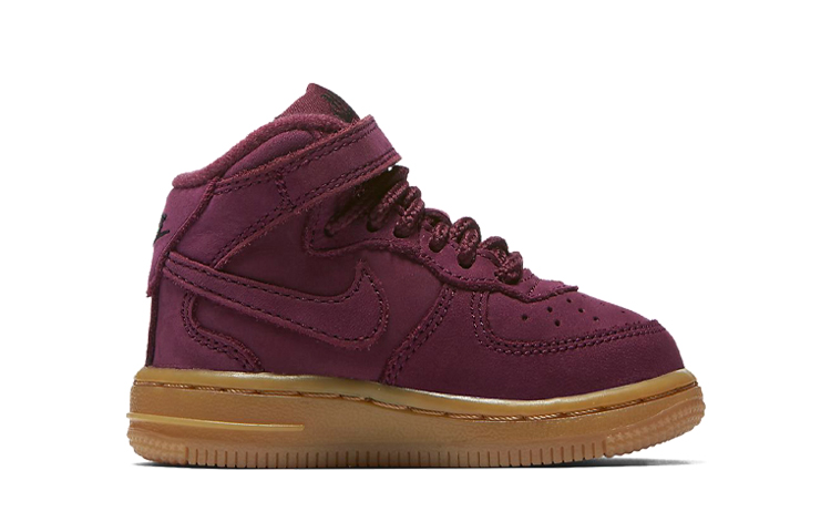 Детские ботинки Nike Air Force 1 WB (бордовые) — 酒红色 — фото 2