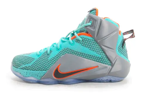Nike Lebron 12 'NSRL' Cushioning High top Basketball Shoes Light Blue Gray Multicolor Unisex