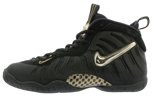 Nike Foamposite Pro Black Metallic Gold lightweight woven GS anti-slip shock absorption mid-top basketball shoes liquid gold same style for men and women