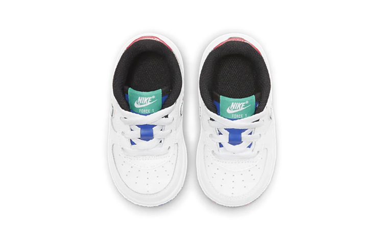 Детские кроссовки Nike Air Force 1 Low (бело-зелено-красные) — Белыйзелёныйкрасный — фото 5