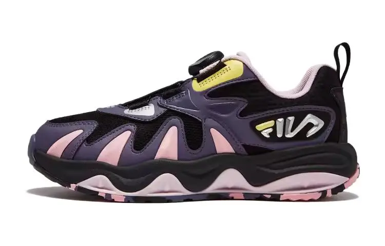 FILA KIDS Comfortable Abrasion Resistant Breathable Low top Kids' Training Shoes Purple Black