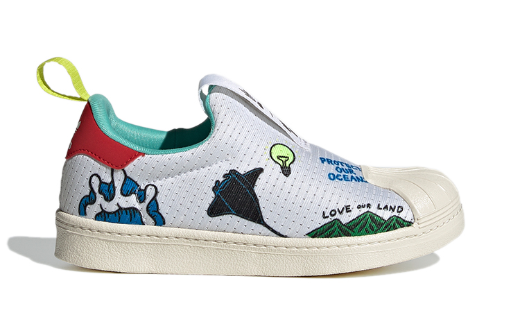 Детские кеды adidas originals SUPERSTAR 360 (бело-зеленый) — фото 3