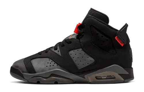 Jordan Air Jordan 6 RETRO PSG Leather Paris Mid Top Children's Basketball Shoes Gray Black