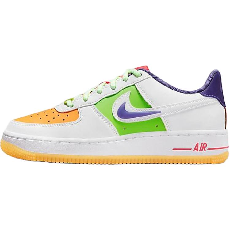 Кеды Nike Air Force 1 Lv8 (бело-оранжево-зелено-пурпурные)
