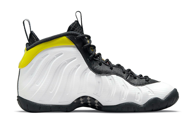 Высокие кроссовки Nike Foamposite One (белый / черный / желтый) — Белый / чёрный / жёлтый — фото 4