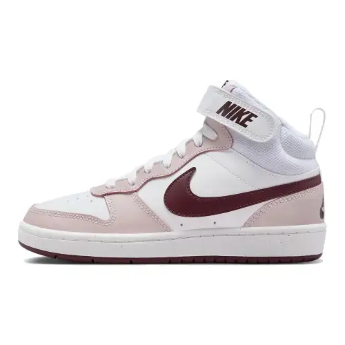 Nike Court Borough Mid top Skateboard Shoes White Pink Unisex
