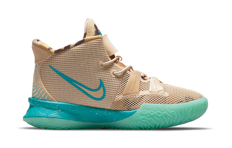 Детские кроссовки Nike Kyrie 7 (коричнево-синие) — Коричневый / синий — фото 3