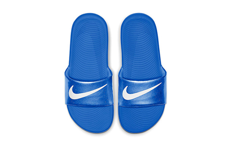 Детские шлепанцы Nike Kawa Slide (сине-белые) — фото 3