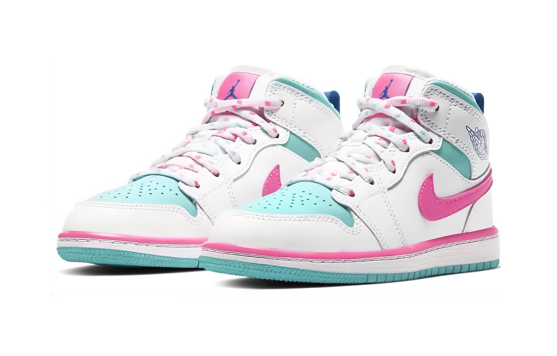 Детские кроссовки Jordan Air Jordan 1 Mid (белые) — фото 4