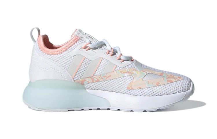 Детские кроссовки adidas originals ZX 2K (бело-розово-голубые) — фото 2