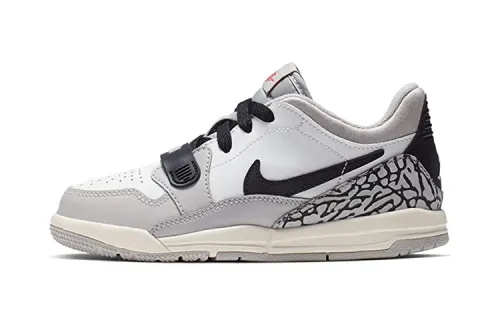 Jordan Legacy 312 low 'white tech gray' crackle pattern, non-slip, shock-absorbing and wear-resistant, low-top children's basketball shoes, gray and white, for children and middle-aged children
