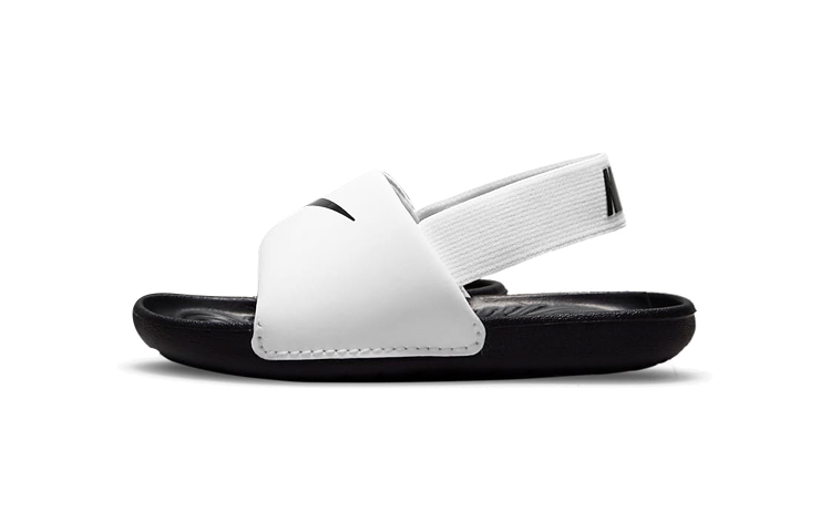 Детские шлепанцы Nike Kawa Slide (бело-черные)