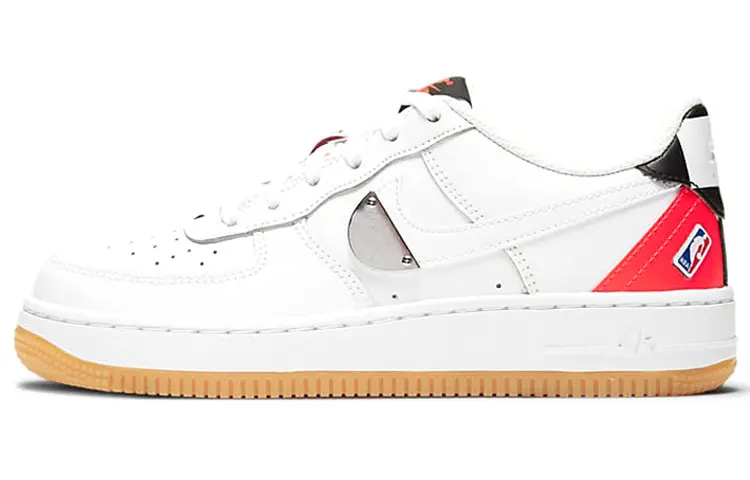 Nike Air Force 1 LV8 NBA White Crimson Gum GS