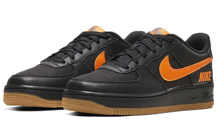Кроссовки Nike NikeAir Force 1 LV8 5 GS (черно-оранжевые) — фото 4