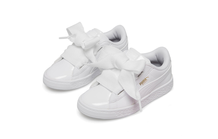 Детская обувь PUMA Basket Heart Patent Little (белая) — фото 3