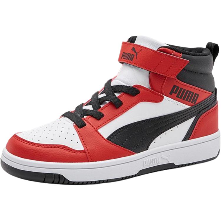 Детские кеды PUMA Rebound v6 MID AC+ JR (красно-бело-черные)