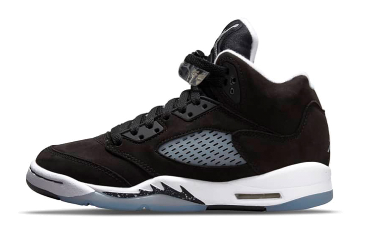 Jordan Air Jordan 5 Retro \"Moonlight\" Comfortable Sports Mid-top Children's Basketball Shoes Black and White 2021 Edition